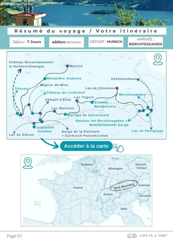 Reiseroute für einen Roadtrip durch Bayern mit dem Van