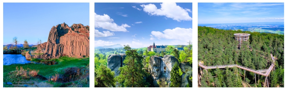 alt="Paysage naturel de République tchèque vu en camping-car"